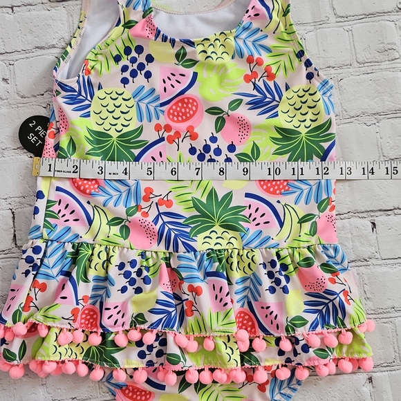 Nicole Miller Girls Fruit Swimsuit & Sun Hat - Picture 6 of 7